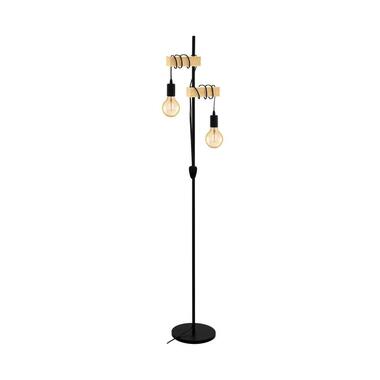 EGLO lampadaire Townshend 2 lampes - couleur chêne/noir product