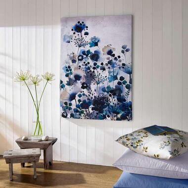 Art pour la maison - Peinture sur toile - Fleurs - Bleu - 70x100 cm product