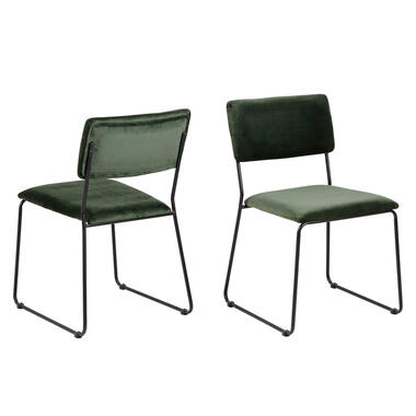 Chaise de salle à manger (2 pièces) - velours - verte product