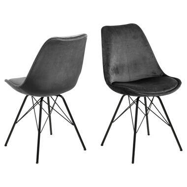 Chaise de salle à manger Bonn (2 pièces) - velours - gris foncé product