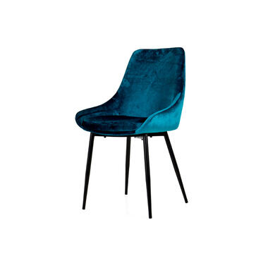 Tenzo chaise de salle à manger Lex (le lot de 2) - velours - bleu pétrole product