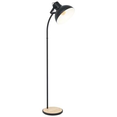 EGLO vloerlamp Lubenham - zwart/houtkleur product