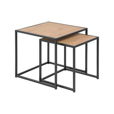 Set de 2 tables d'appoint Jaxx - couleur chêne/noire product