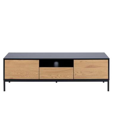 TV-meubel Avola - zwart/eikenkleur - 45x140x40 cm product