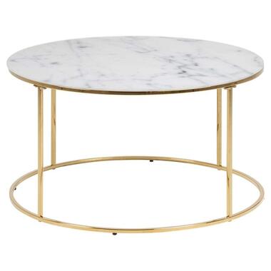 Table basse Lousa - dessin marbré/couleur or - 44xØ80 cm product