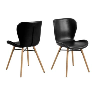 Chaise de salle à manger Helgum - skaï - noir/couleur chêne (2 pièces) product