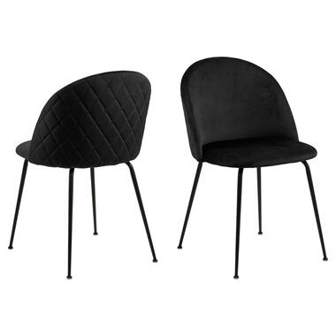 Chaise de salle à manger Lenna - velours - noire (2 pièces) product