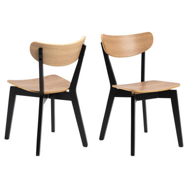 Chaise de salle à manger Roxy - bois - couleur chêne/noire (2 pièces) product