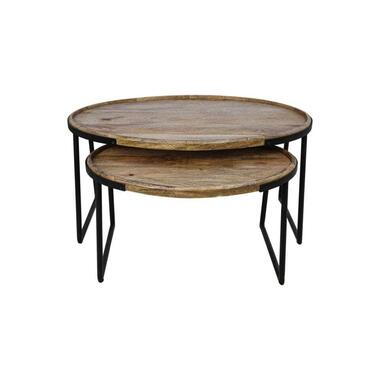 HSM Collection table de salon Paulson (lot de 2) - couleur naturelle/noire product