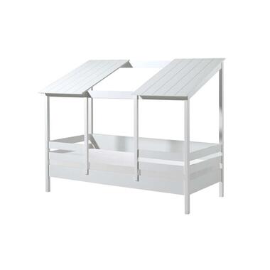 Vipack huisbed met 2 dakpanelen - wit - 90x200 cm product