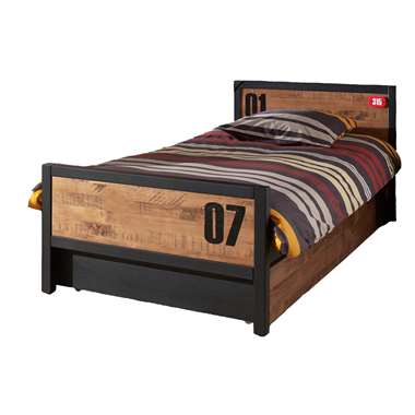 Vipack lit Alex avec lit à roulettes/tiroir de rangement - brun/noir product