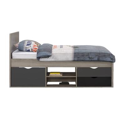 Bed Tempo incl. bedverhoger - grijs eikenkleur - 90x200 cm product