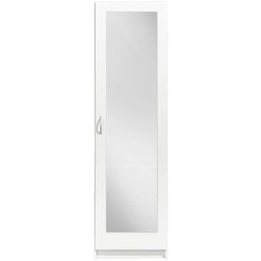 Kleerkast Varia 1-deurs met spiegel - wit - 175x49x50 cm product