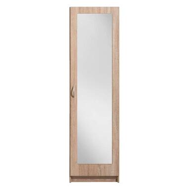Kleerkast Varia 1-deurs met spiegel - licht eiken - 175x49x50 cm product