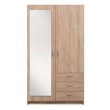 Kleerkast Varia 2-deurs met spiegel - lichte eikenkleur - 175x97x50 cm product