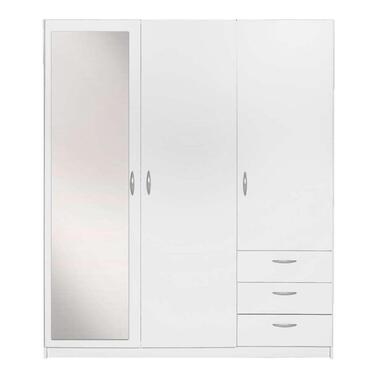 Kleerkast Varia 3-deurs met spiegel - wit - 175x146x50 cm product