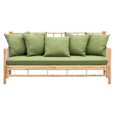 Canapé lounge Tarifa en bambou, coussins Tarifa vert foncé inclus - 180x75x82 cm product