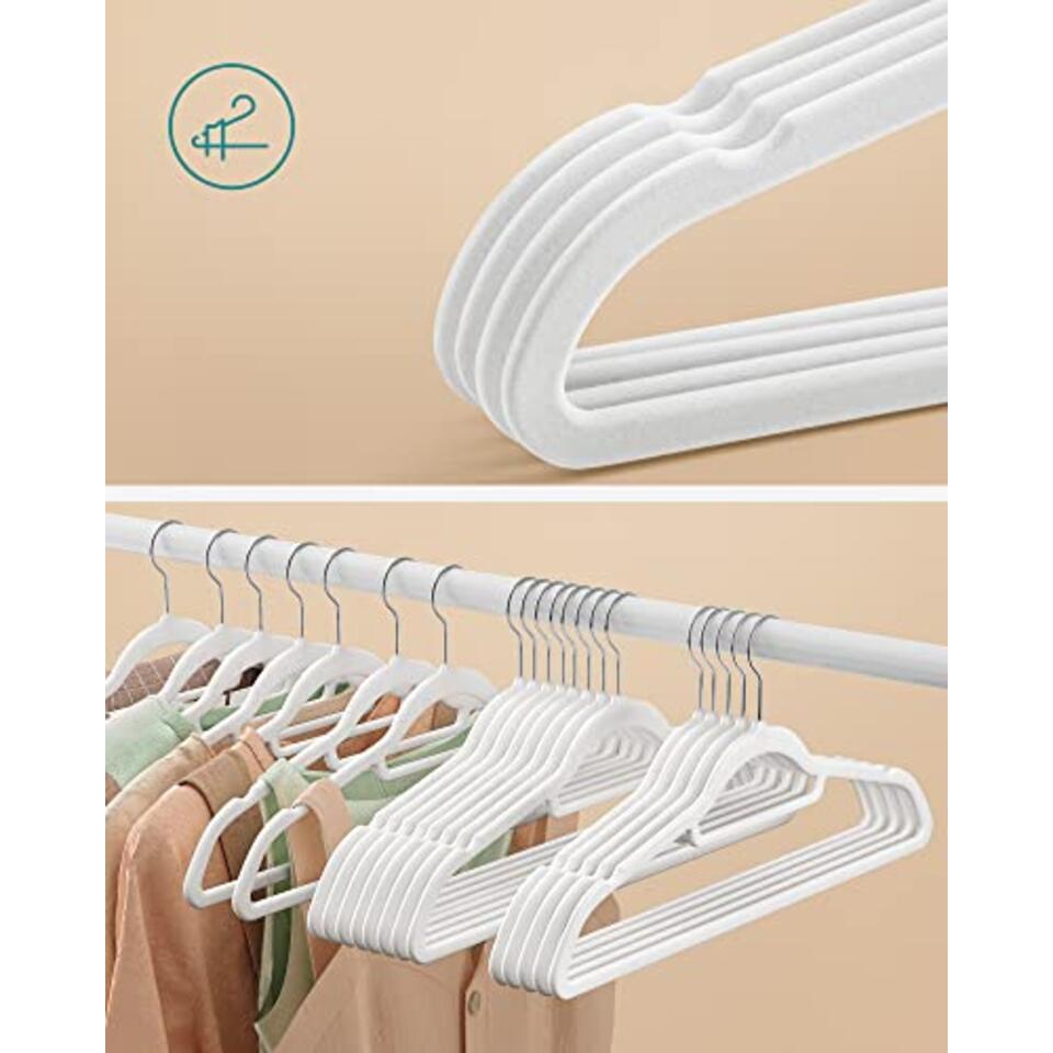 Mangotree Kleerhangers Voor Pasgeborenen, Met Fluweel, 28 Cm Kindermaat 360 Graden Draaibaar Ultradun Antislip Ontwerp 15 Stuks Creme Wit 661949486