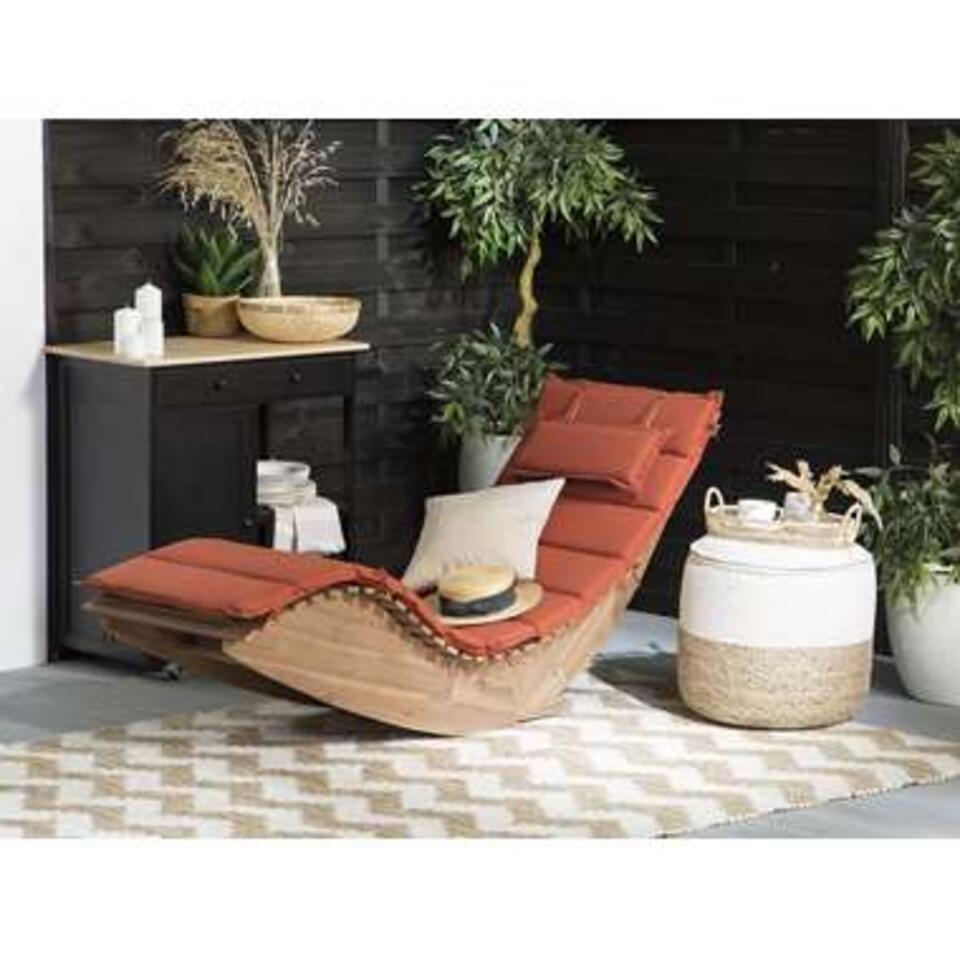 Beliani tuinligstoel BRESCIA - lichte houtkleur acaciahout