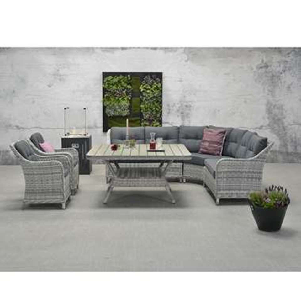 Garden Impressions Nova lounge dining hoekbank 3-delig - licht grijs