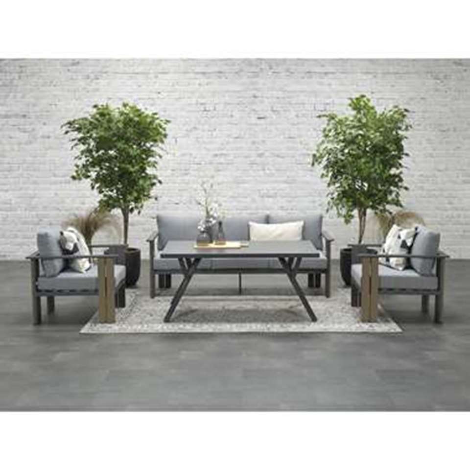 Garden Impressions Brady lounge dining set 4-delig - donker grijs