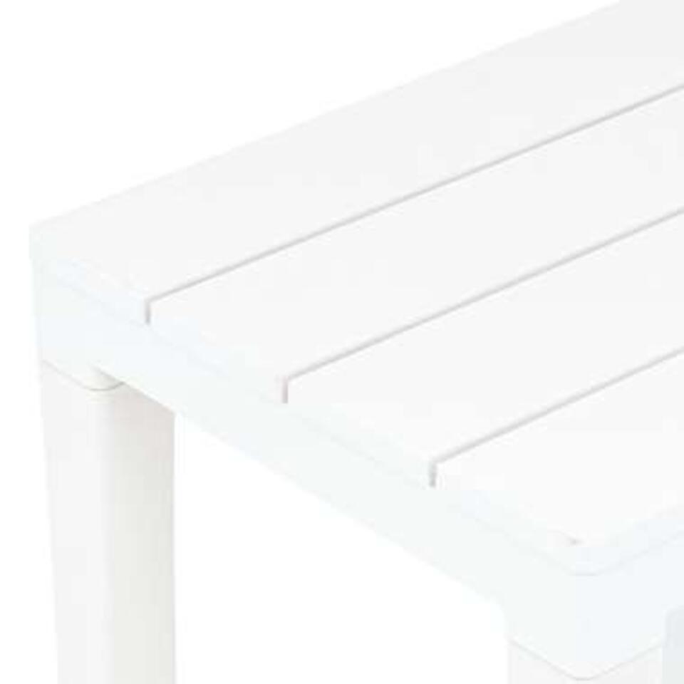 vidaXL Table de jardin avec 2 bancs Plastique Blanc