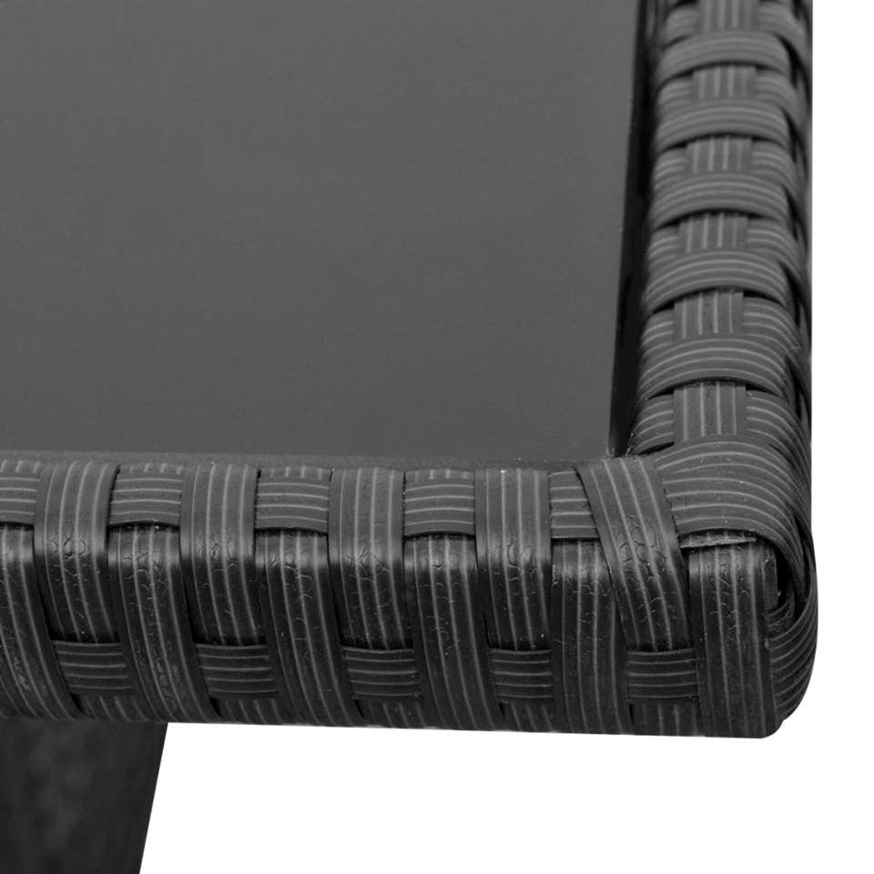 VIDAXL 4-delige Loungeset met kussens poly rattan zwart