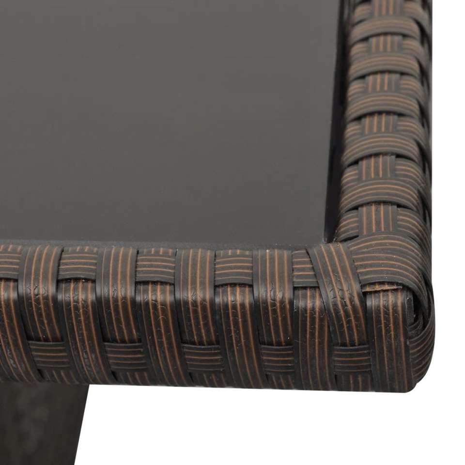 VIDAXL 4-delige Loungeset met kussens poly rattan bruin