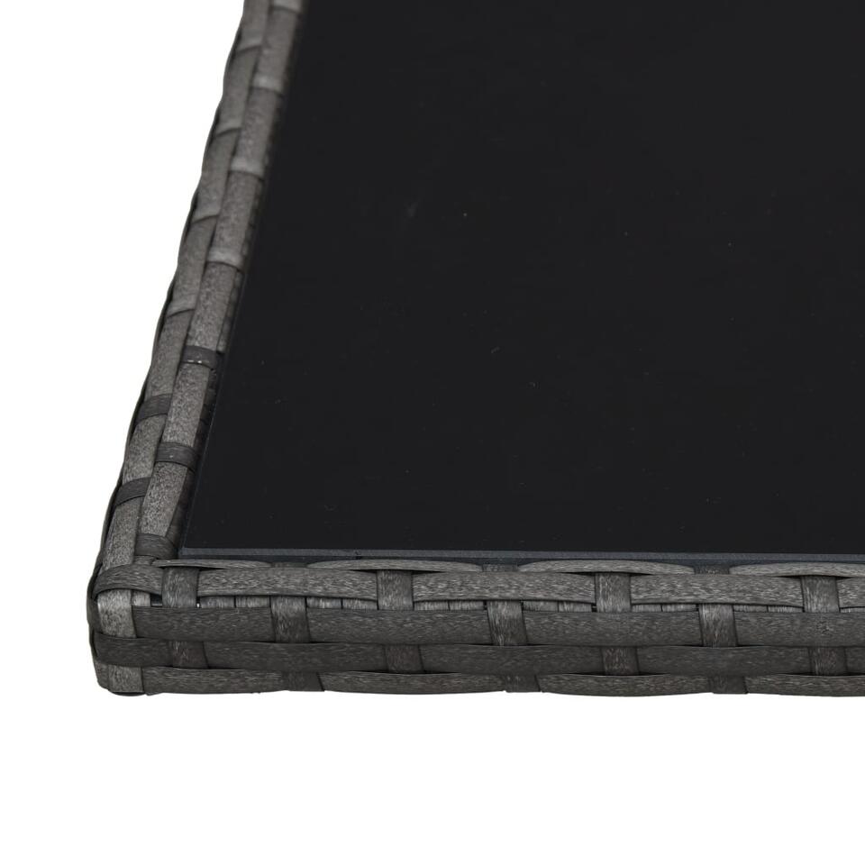VIDAXL 4-delige Loungeset met kussens poly rattan grijs