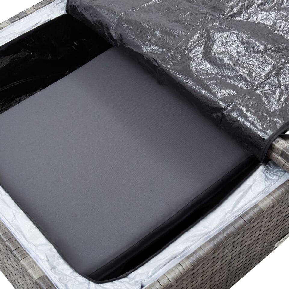 VIDAXL 2-delige Loungeset met kussens poly rattan grijs