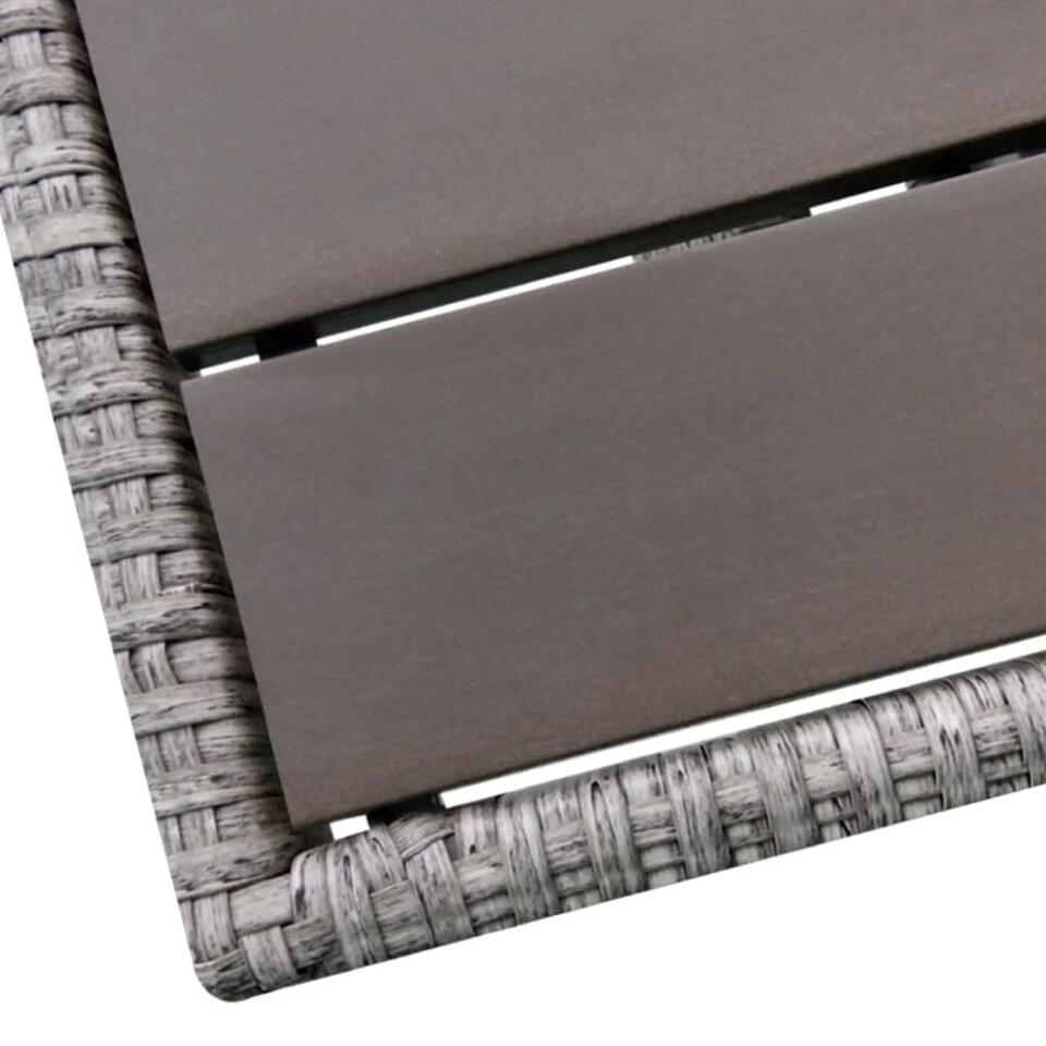 VIDAXL 3-delige Loungeset met kussens poly rattan grijs
