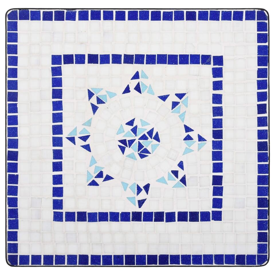 VIDAXL 3-delige Bistroset mozaïek keramische tegel blauw en wit