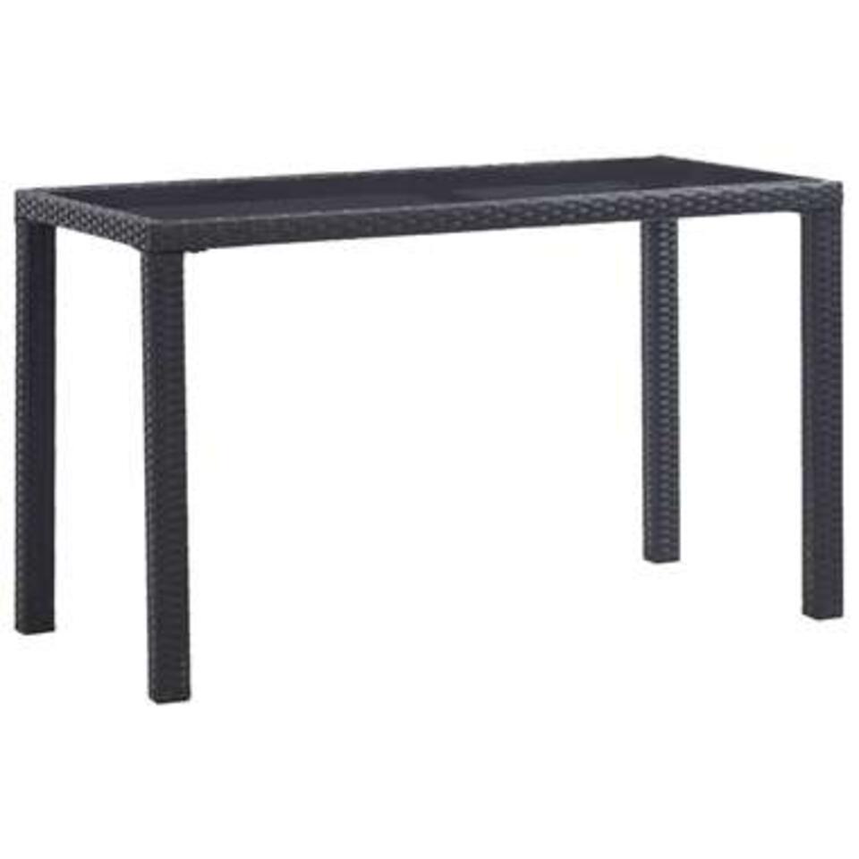 VIDAXL Table de jardin Noir 123x60x74 cm Résine tressée