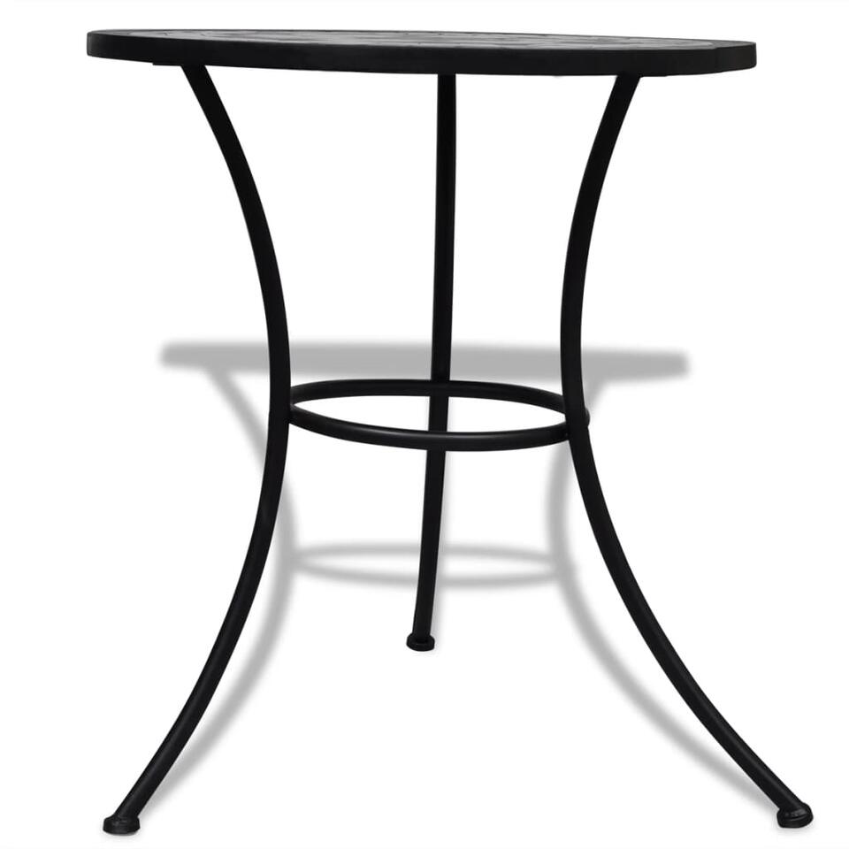 VIDAXL Table de bistro Noir et blanc 60 cm Mosaïque