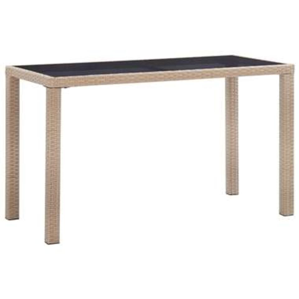 vidaXL Table de jardin Beige 123x60x74 cm Résine tressée product