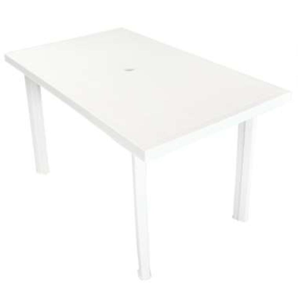 vidaXL Table de jardin Blanc 78x55x38 cm Plastique