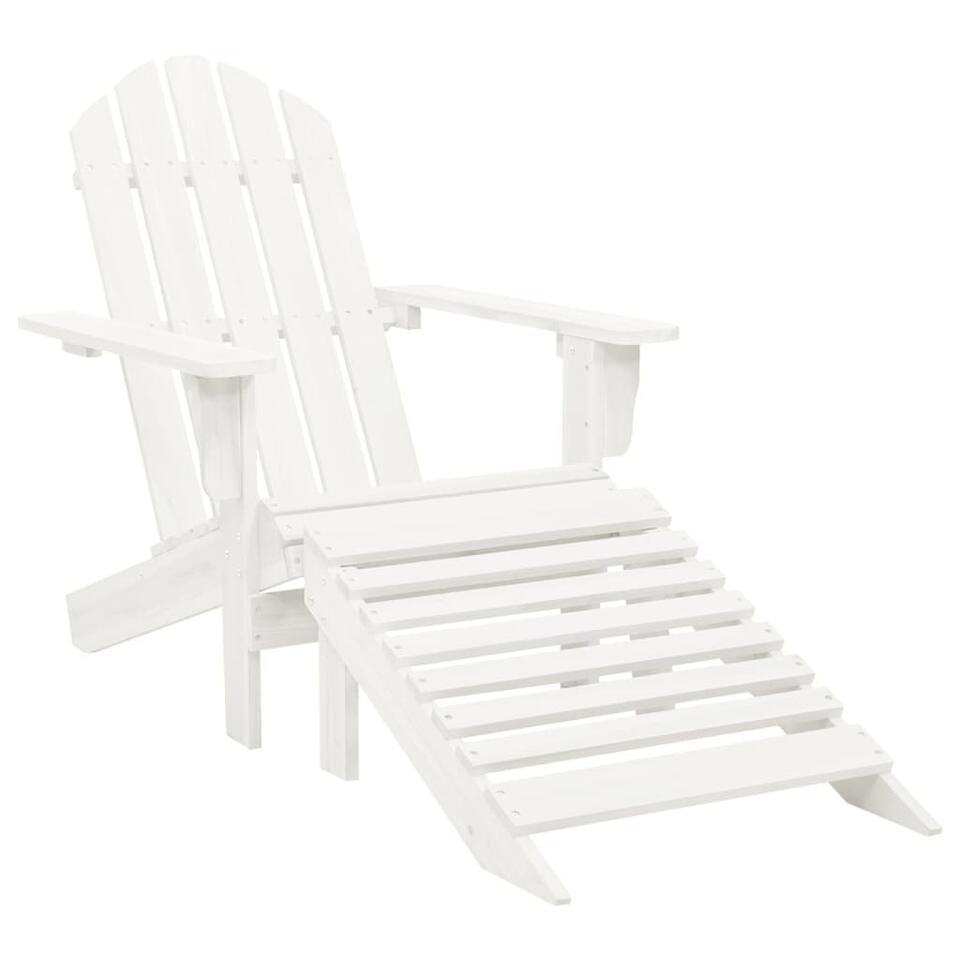 vidaXL Chaise de jardin avec pouf Bois Blanc product