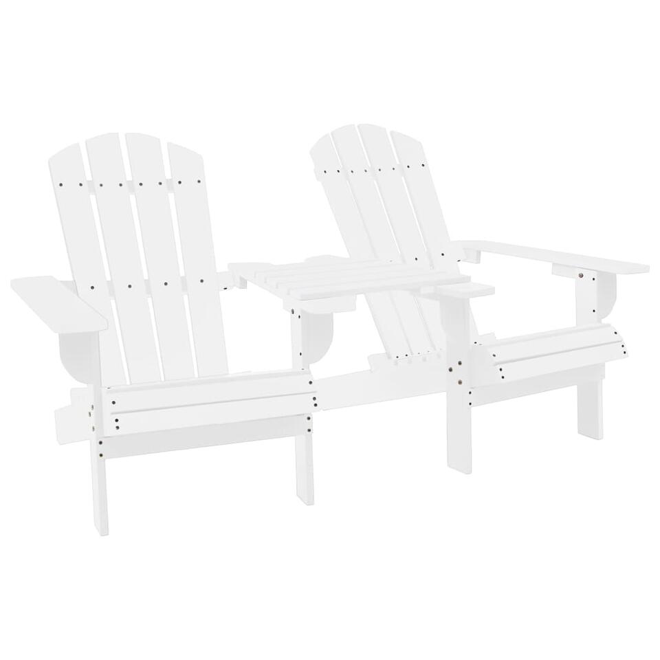 vidaXL Chaises de jardin Adirondack avec table bois de sapin blanc product