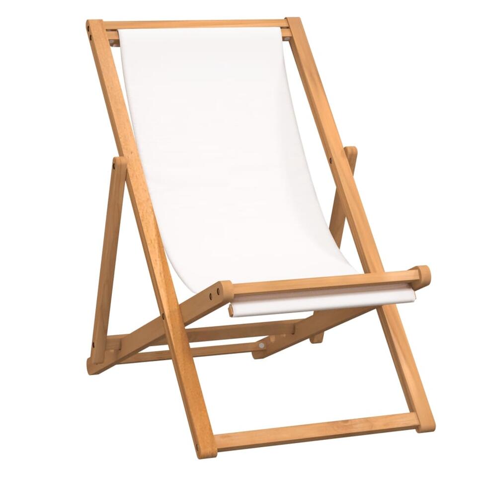 vidaXL Chaise de terrasse Teck 56 x 105 x 96 cm Couleur crème product