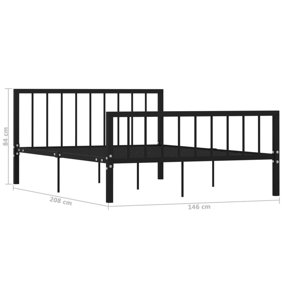 VIDAXL Bedframe Metaal Zwart 140x200 Cm | Leen Bakker