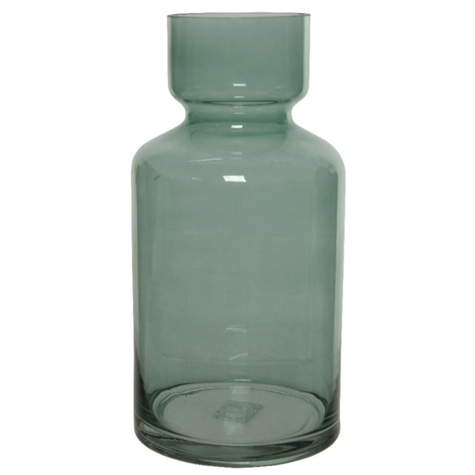 Groene vazen/bloemenvaas 6 liter van glas 15 x 30 cm