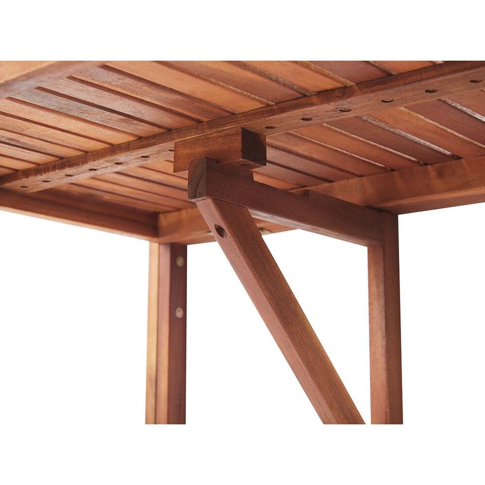 Beliani Table pliable UDINE - Bois foncé acacia
