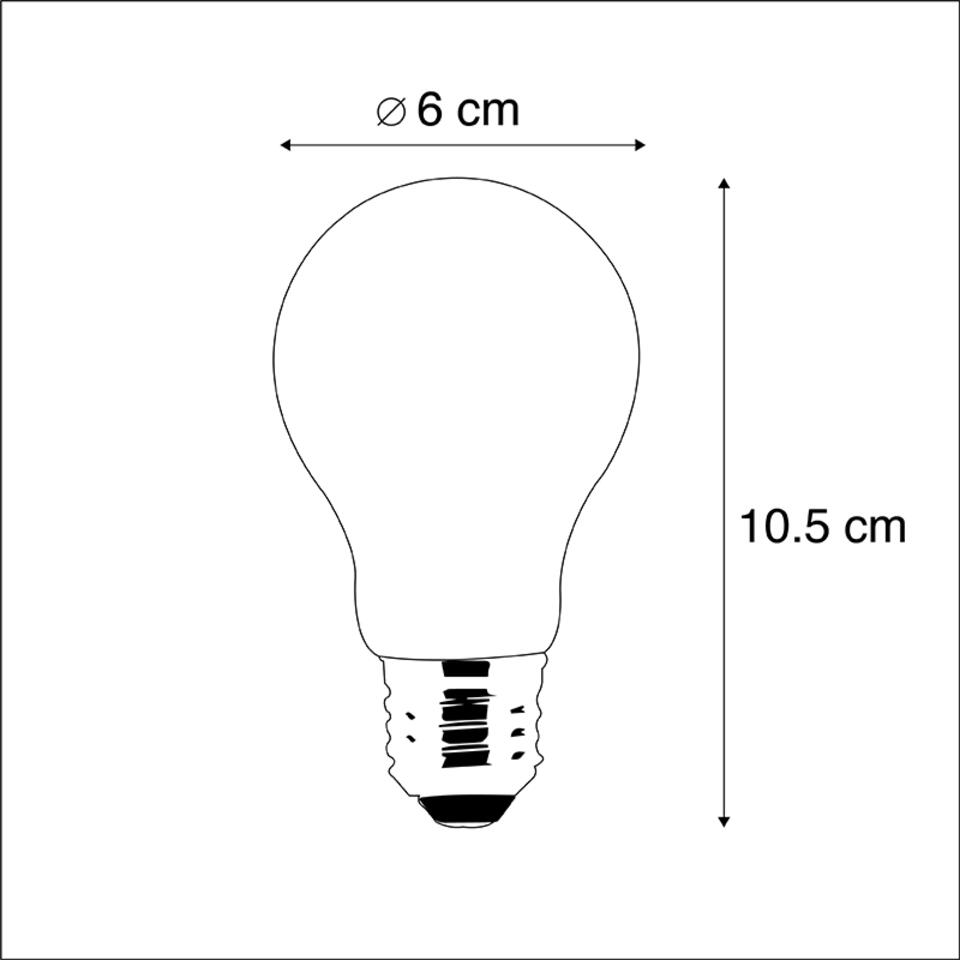 LUEDD LED lamp E27 A60 8W 2000-2600K dim to warm goldline filament