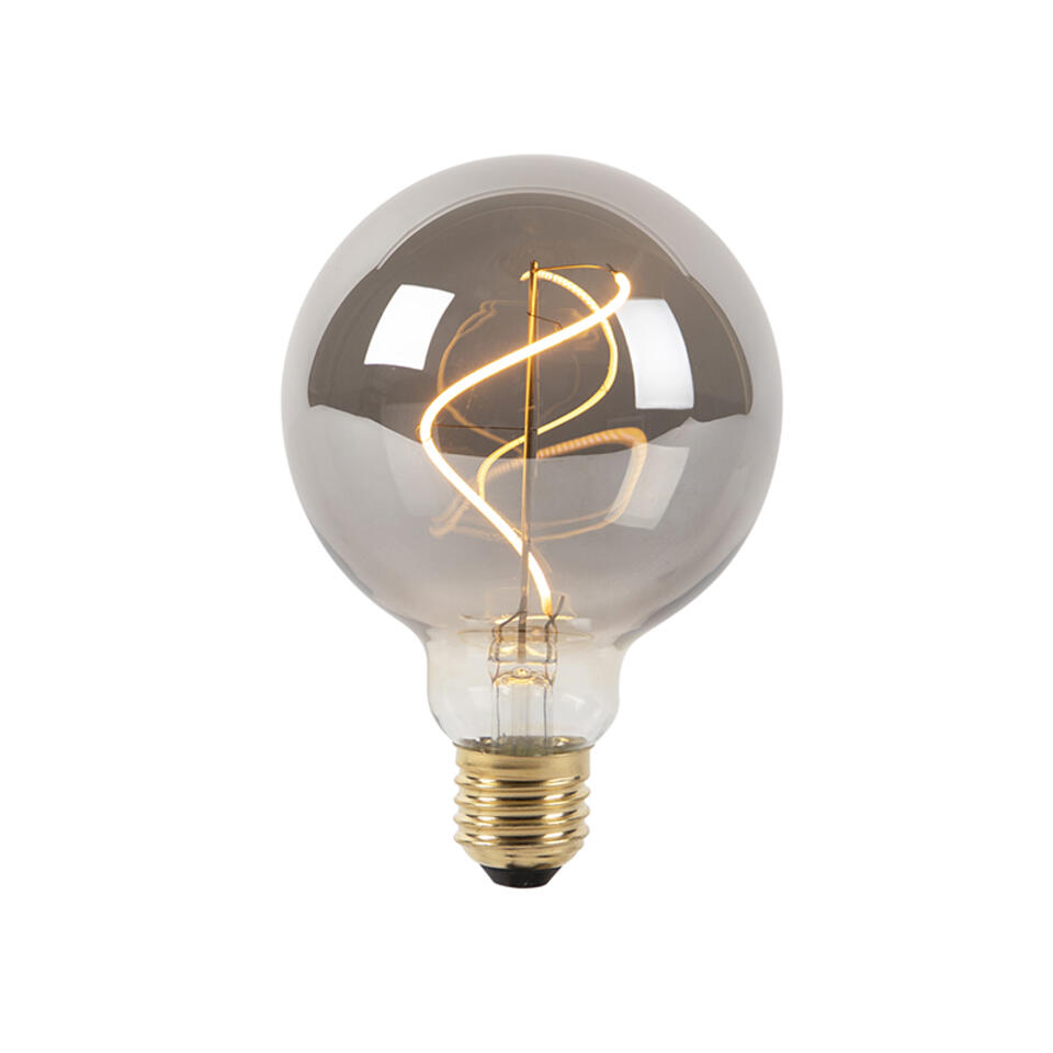 Wolkenkrabber Salie bewondering LUEDD E27 dimbare LED spiraal filament lamp G95 smoke 4W 100 lm 2100K | Leen  Bakker