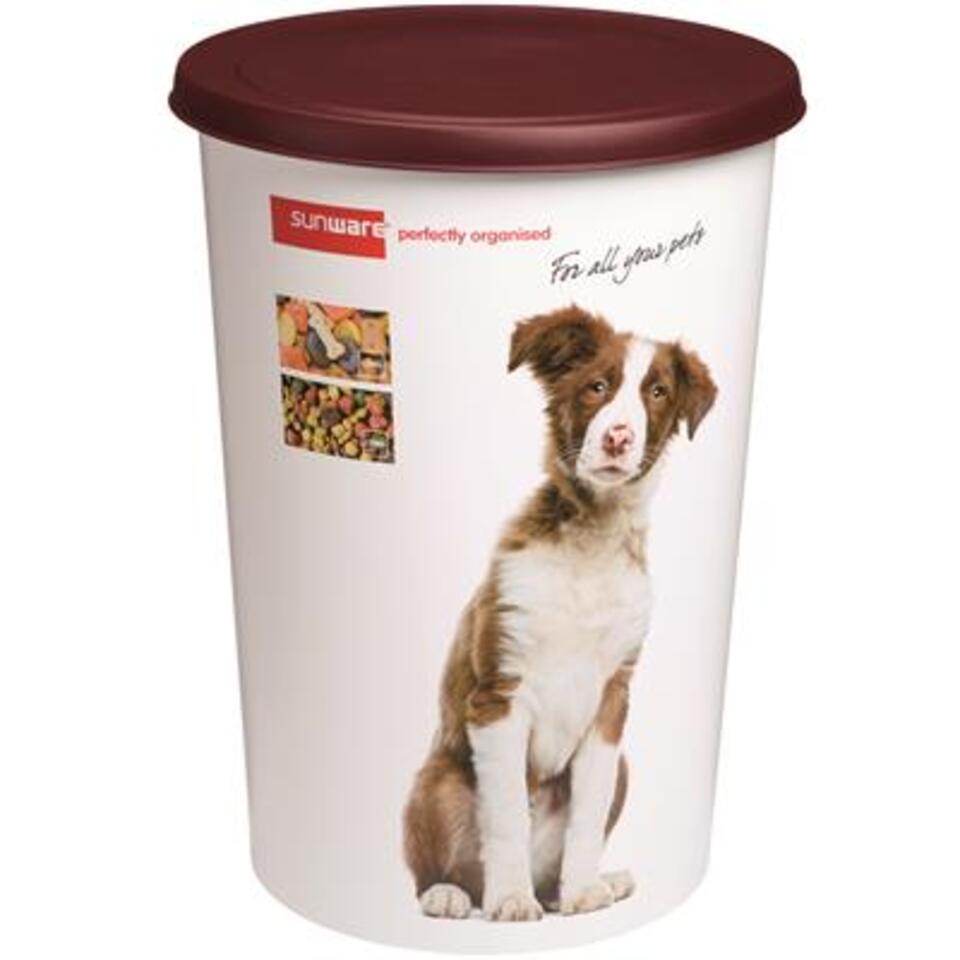 Container à croquettes pour chien coloris blanc et noir Pet