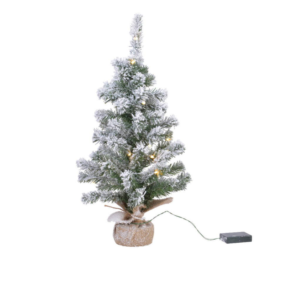 Structureel Uitrusten ontvangen Bellatio decorations Kerstboom - met nepsneeuw - verlicht - 90 cm | Leen  Bakker