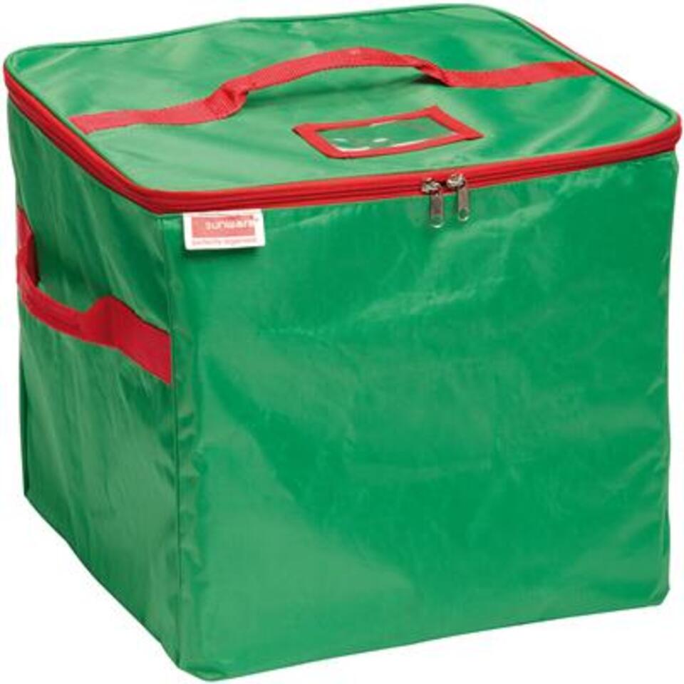 Nesta boîte de rangement Noël 32L avec insert pour 32 boules transparent  rouge