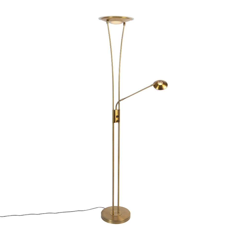 Lampadaire en bronze avec lampe de lecture avec LED et variateur - Diva 2