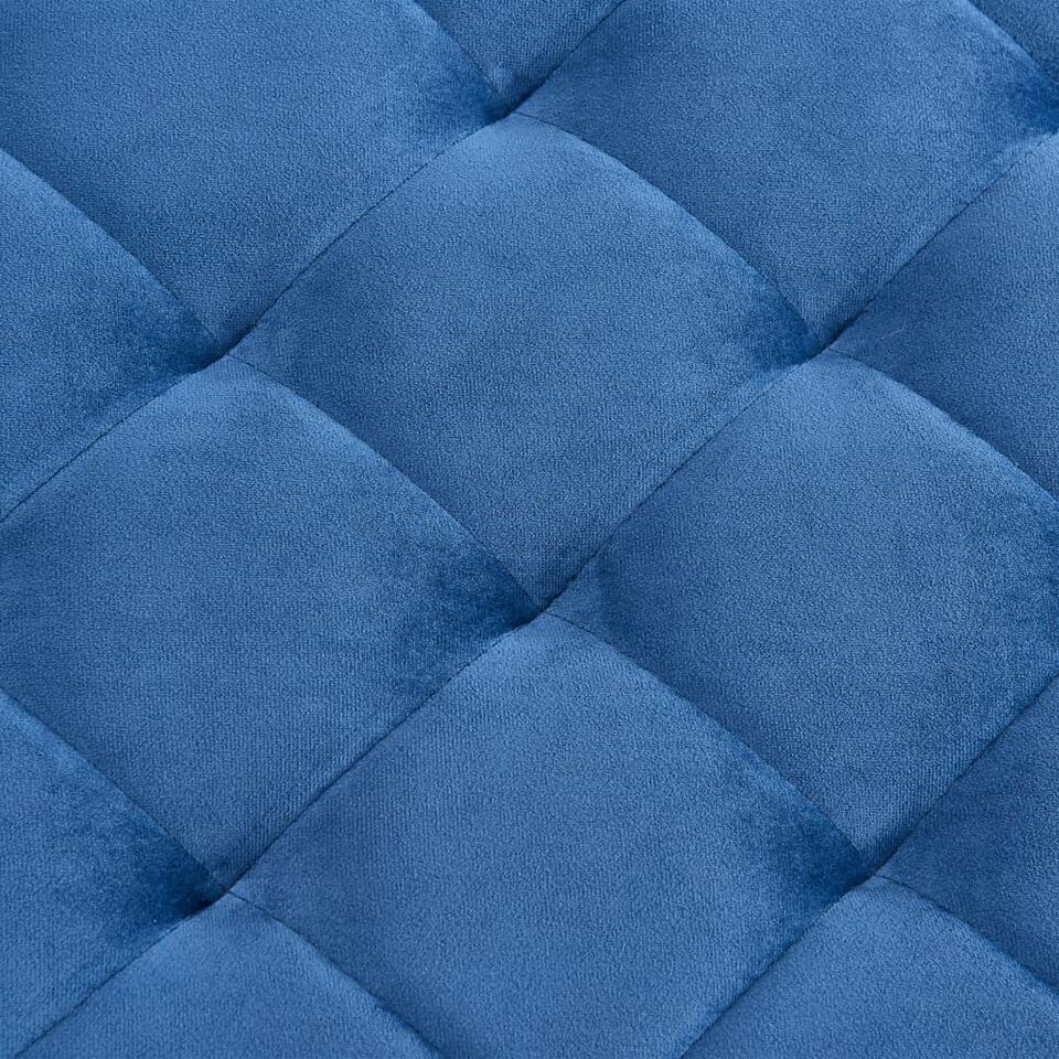 vidaXL Banc 97 cm Bleu Tissu de velours et acier inoxydable