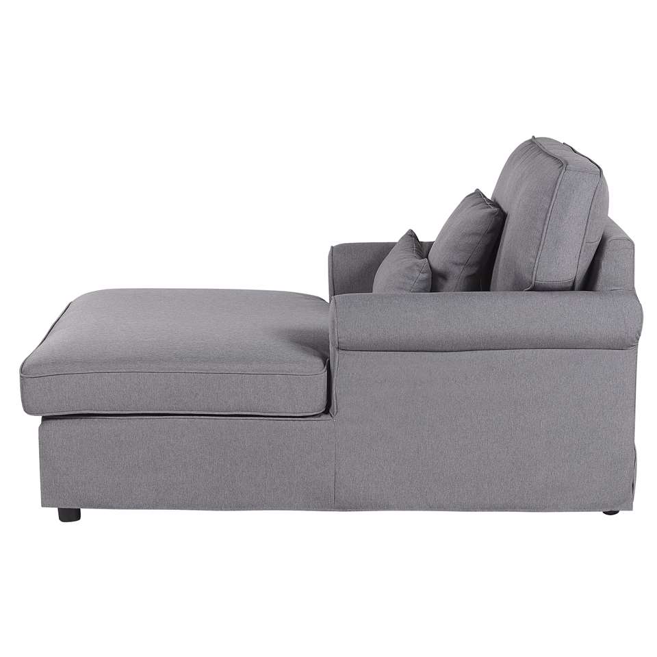 Beliani chaise longue langres-grijs polyester